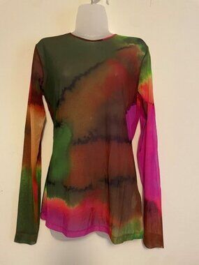 Dries Van Noten Tie-Dye Print Crew Neck Top